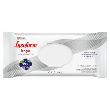 LENçO UMEDECIDO LYSOFORM DESINFETANTE ORIGINAL COM 36 UNIDADES
