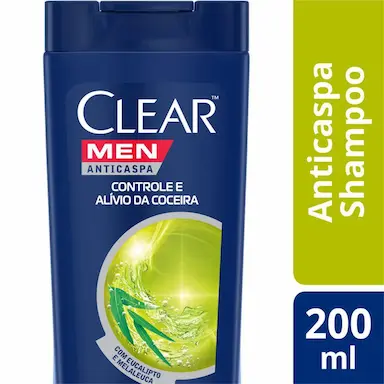 SHAMPOO CLEAR MEN ANTICASPA CONTROLE E ALIVIO DA COCEIRA 200ML