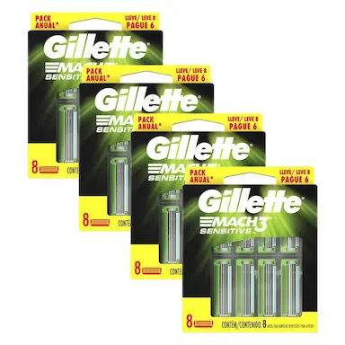 KIT CARGA GILLETTE MACH3 SENSITIVE COM 32 UNIDADES