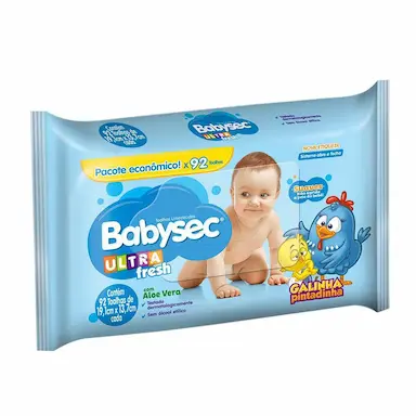LENÇO UMEDECIDO BABYSEC GALINHA PINTADINHA ULTRAFRESH 92 UNIDADES