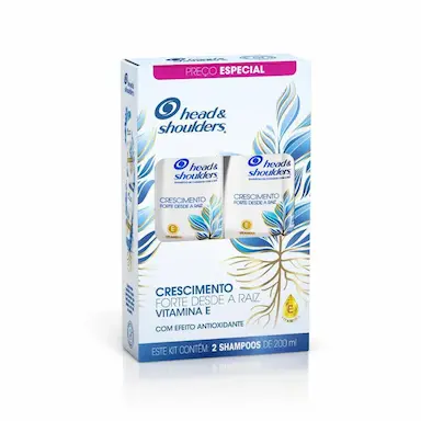 KIT SHAMPOO HEAD &amp;amp;amp; SHOULDERS CRESCIMENTO FORTE DESDE A RAIZ 200ML 2 UNIDADES
