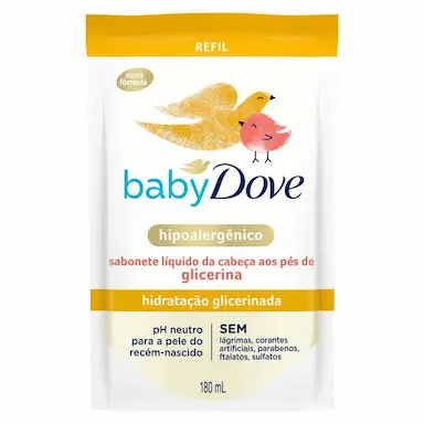 Sabonete Líquido Glicerina Baby Dove Hidratação Glicerinada 180ml Refil