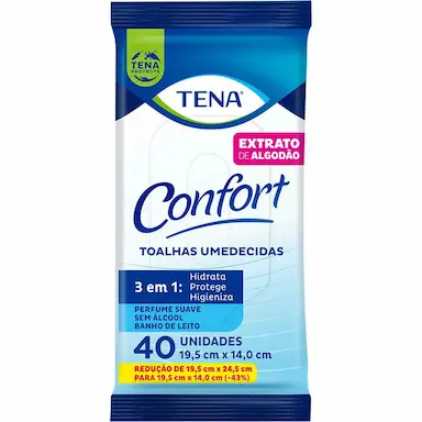 TOALHA UMEDECIDA TENA CONFORT MINI 40 UNIDADES
