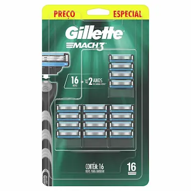 REFIL PARA BARBEAR GILLETTE MACH3 16 UNIDADES