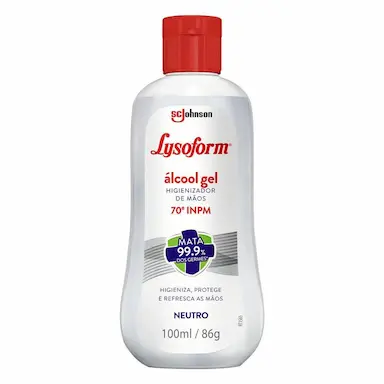 ÁLCOOL EM GEL LYSOFORM HIGIENIZADOR PARA AS MãOS NEUTRO 100ML