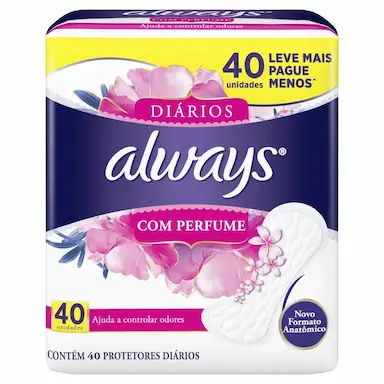 PROTETORES DIáRIOS ALWAYS COM PERFUME 40 UNIDADES