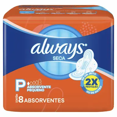 ABSORVENTE ALWAYS SUPER PROTEçãO SECA COM ABAS 8 UNIDADES