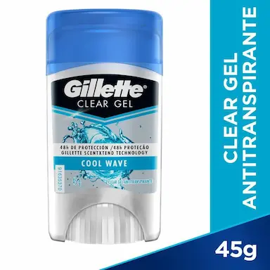 DESODORANTE GILLETTE ANTITRANSPIRANTE CLEAR GEL COOL WAVE 45G
