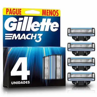 CARGA PARA APARELHO DE BARBEAR GILLETTE MACH3 4UN