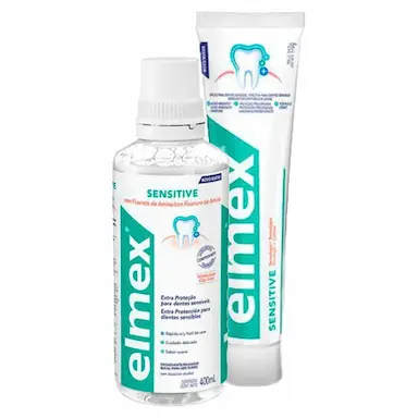 KIT ELMEX SENSITIVE ENXAGUANTE BUCAL 400ML + CREME DENTAL 110G