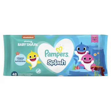 LENçOS UMEDECIDOS PAMPERS SPLASHERS BABY SHARK 48 UNIDADES