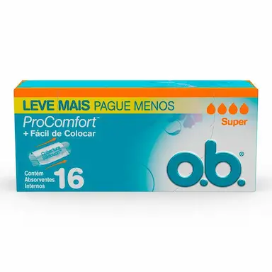 ABSORVENTE INTERNO OB PROCOMFORT SUPER 16 UNIDADES