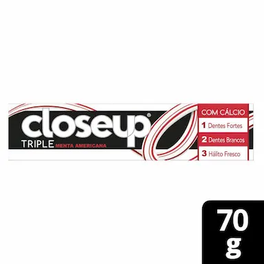 CREME DENTAL COM FLúOR CLOSEUP TRIPLE MENTA AMERICANA 70G