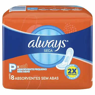 ABSORVENTE ALWAYS SUPER PROTEçãO SECA SEM ABAS 8 UNIDADES
