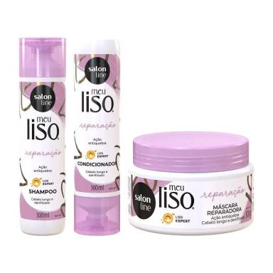 KIT MEU LISO MUITOELONGO COM MáSCARA DE HIDRATAçãO SALON LINE