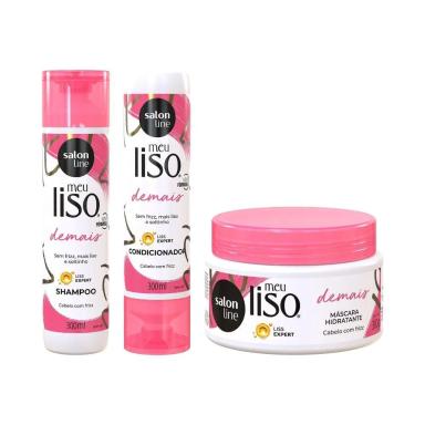 KIT MEU LISO DEMAIS SHAMPOO E CONDICIONADOR E MáSCARA SALON LINE