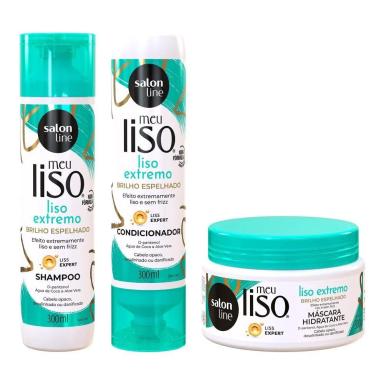 KIT MEU LISO EXTREMO COM SHAMPOO, CONDICIONADOR E MáSCARA