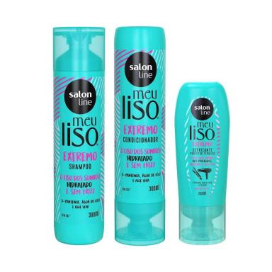 KIT MEU LISO EXTREMO COM DEFRIZANTE TéRMICO SALON LINE