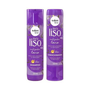 KIT SHAMPOO E CONDICIONADOR MATIZADOR MEU LISO SALON LINE