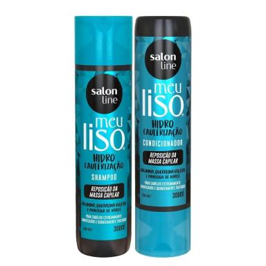 KIT SHAMPOO E CONDICIONADOR MEU LISO HIDRO CAUTERIZAçãO SALON LINE