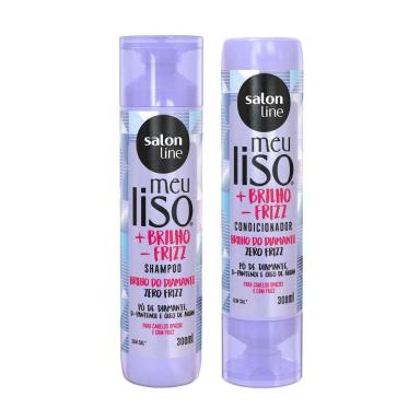 KIT MEU LISO E BRILHO - FRIZZ SHAMPOO E CONDICIONADOR SALON LINE