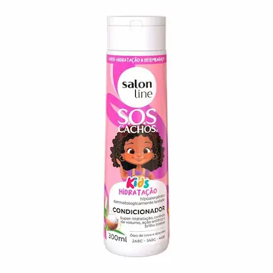 CONDICIONADOR INFANTIL, SOS CACHOS KIDS, SUPER-HIDRATAçãO, MACIEZ E CONTROLE DE VOLUME, VEGANO - CABELOS ONDULADOS, CACHEADOS SALON LINE