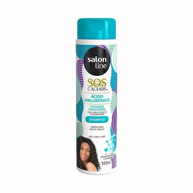 SALON LINE, SHAMPOO, SOS CACHOS, ÁCIDO HIALURôNICO, HIDRATAçãO PREENCHEDORA - CABELOS ONDULADOS, CACHEADOS E CRESPOS, 300 ML