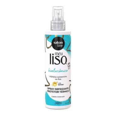 SALON LINE, DEFRIZANTE PROTETOR TéRMICO, MEU LISO, HIALURôNICO, VEGANO - CABELOS LISOS, 240 ML