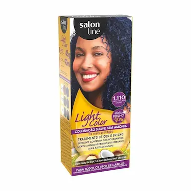 COLORAçãO SUAVE LIGHT COLOR 1.110 PRETO AZULADO INTENSO SALON LINE