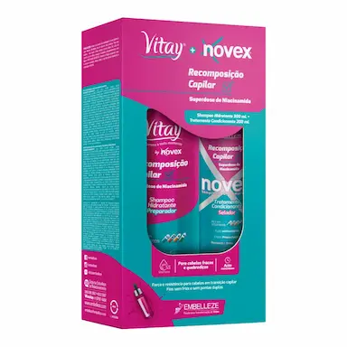 KIT SHAMPOO CONDICIONADOR RECOMPOSIçãO CAPILAR VITAY – NOVEX