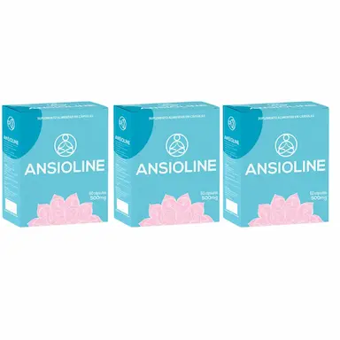 KIT 3 CX SUPLEMENTO ANSIOLINE 500MG CALMANTE NATURAL - MUWIZ