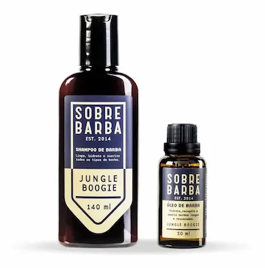 KIT SHAMPOO DE BARBA + ÓLEO 30ML JUNGLE BOOGIE - SOBREBARBA