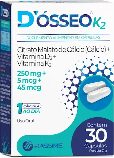 D&amp;amp;#039ÓSSEO K2 600MG - 30 CáPS. - MASSIME