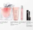 COFFRET LA VIE EST BELLE LANCOME EDP 100ML + LOçãO CORPORAL 50ML +TRAVEL MINI 10ML + MASCARA CILIOS HYPNôSE
