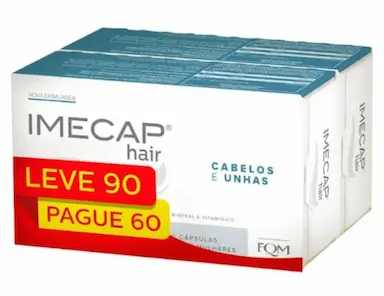 KIT IMECAP HAIR CABELOS E UNHAS LEVE 90 PAGUE 60