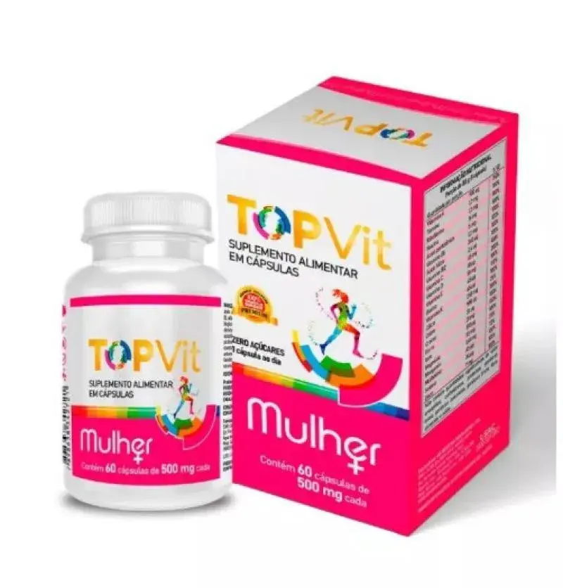 SUPLEMENTO ALIMENTAR TOPVIT MULHER 500MG 60CPS