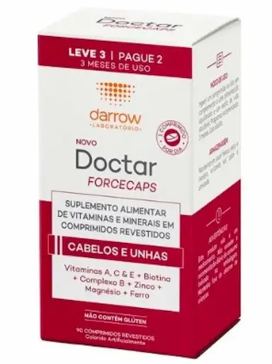 Suplemento alimentar cabelo e unhas Darrow Doctar Forcecaps 90 cápsulas