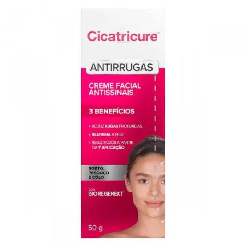 CREME FACIAL ANTISSINAIS - CICATRICURE ANTIRRUGAS  - 50G
