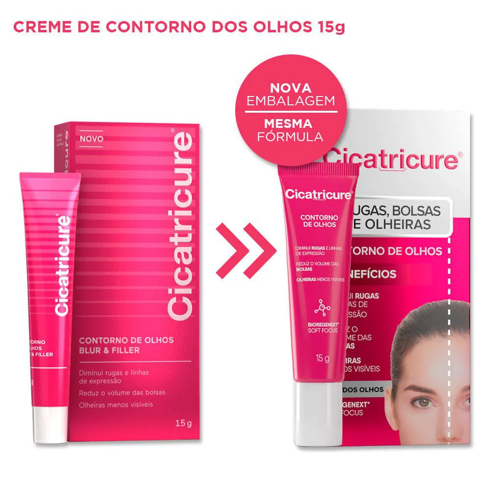 CICATRICURE CONTORNO DE OLHOS BLUR &amp;amp;AMP; FILLER - CREME ANTI-IDADE PARA ÁREA DOS OLHOS - 15G
