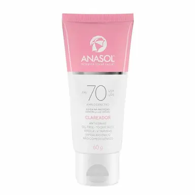 ANASOL PROTETOR FACIAL FPS70 COM CLAREADOR TOQUE SECO 60 G