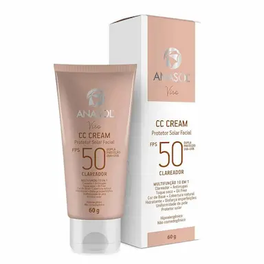 ANASOL BASE CC CREAM PROTETOR FPS50 CLAREADOR OIL FREE 60 G