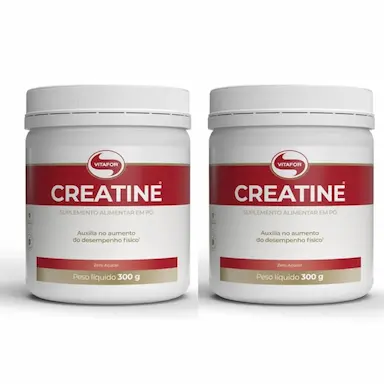 KIT 2 CREATINE PURA CREATINA MONOHIDRATADA VITAFOR 300g