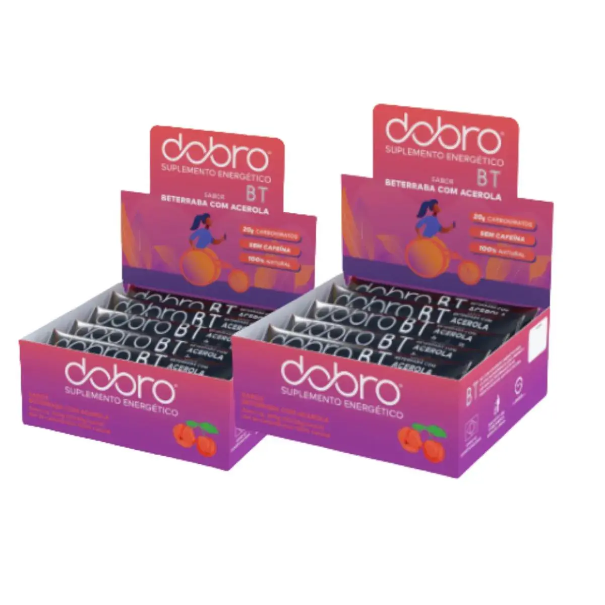 KIT 2 BT GEL BETERRABA DOBRO CARBOIDRATO TODOS SABORES NATURAL Beterrabaacerola+laranja