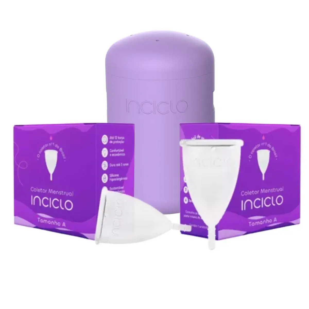 KIT 2 COLETORES MENSTRUAL CáPSULA TODOS OS TAMANHOS INCICLO VOCê SEMPRE LIVRE DE ABSORVENTES A  UN + Teen UN