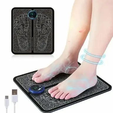 TAPETE TERAPIA RELAXANTE MUSCULAR MASSAGEADOR ELÉTRICO PARA OS PÉS Preto