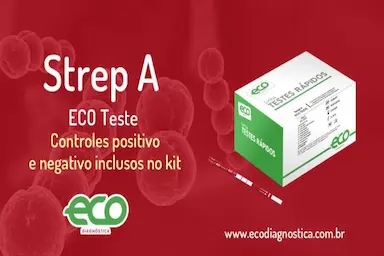 KIT COM 25 TESTES PARA STREP A ECO DIAGNÓSTICA.