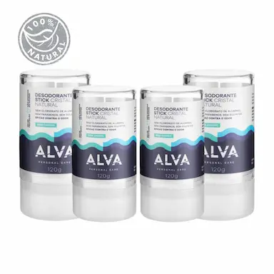 DESODORANTE NATURAL PEDRA CRISTAL ALVA ALEMANHA KIT 5 UNIDAD