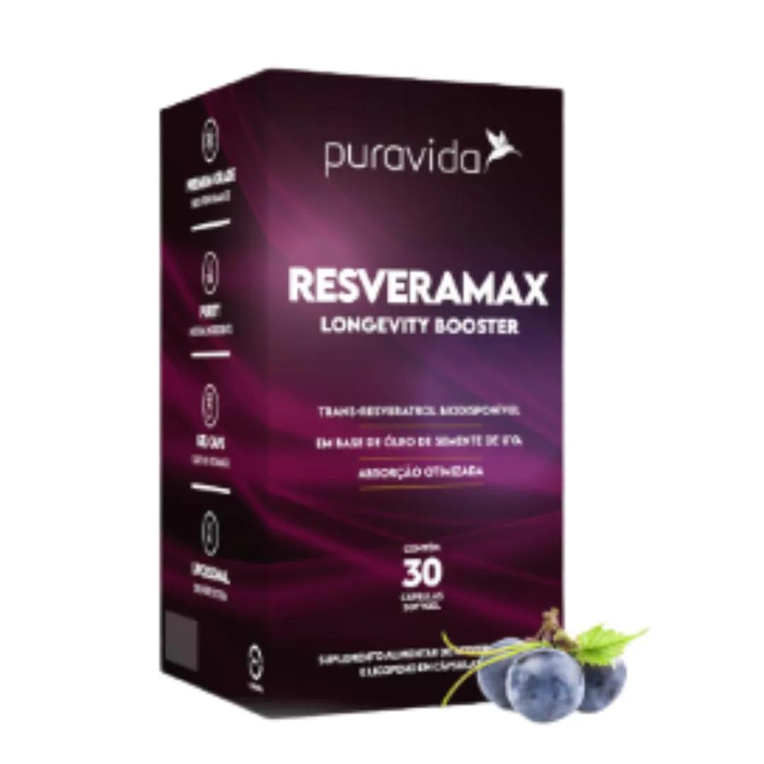 KIT 2 RESVERAMAX ANTIOXIDANTE MINERAIS VITAMINAS PURAVIDA Sem Sabor
