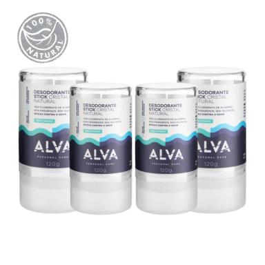 DESODORANTE NATURAL PEDRA CRISTAL ALVA ALEMANHA KIT (4 UNID)
