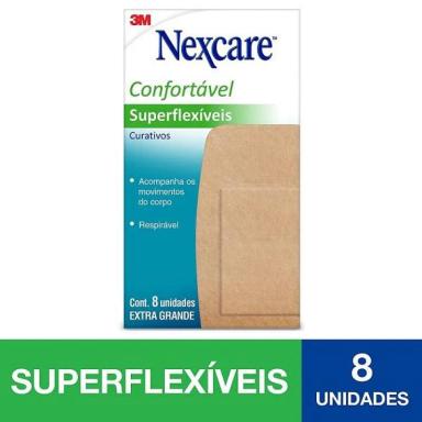 CURATIVO NEXCARE SUPERFLEXIVEIS 8 UNIDADES